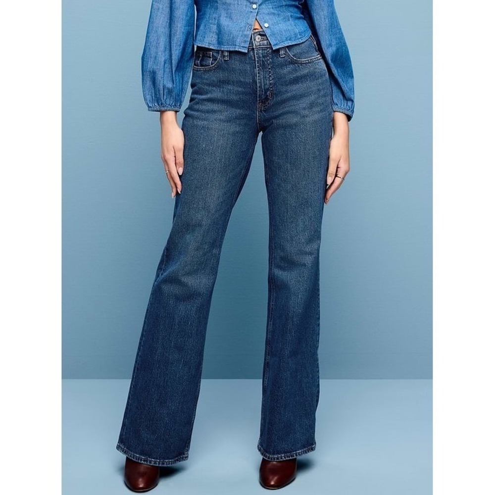 Old Navy Women's Low Rise Loose Jeans Size 6 Tall Medium Wash Blue Denim NWT
